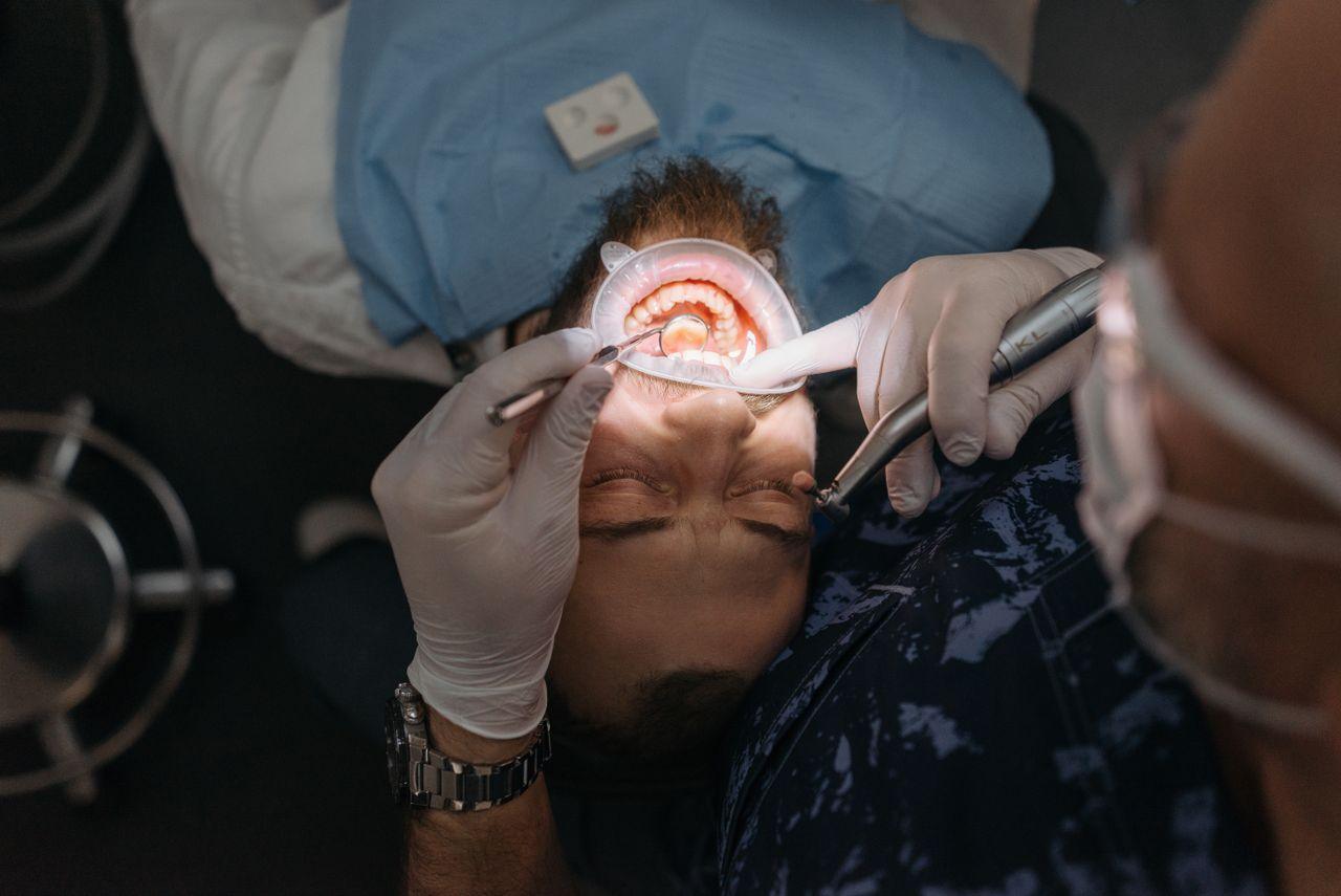 Man getting a dental check-up